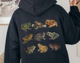Cottagecore Frog Hoodie, Frog Lover Shirt, Cottagecore Hoodie, Frog Lover Hoodie, Aesthetic Frog Hoodie, Goblincore Hoodie