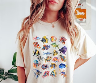 Tropical Fish Shirt Fish Vacation Shirt Aquarium-Fish Shirt Exotic Fish Shirt Fish Shirt Giftful Aquarium Fish Shirt Fisherman Aesthetic