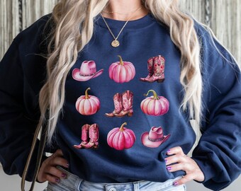 Western Halloween Sweatshirt, Cowgirl Halloween Sweatshirt, Pumpkin Patch Sweatshirt, Western Halloween, Plus Size Sweatshirt Women Vintage