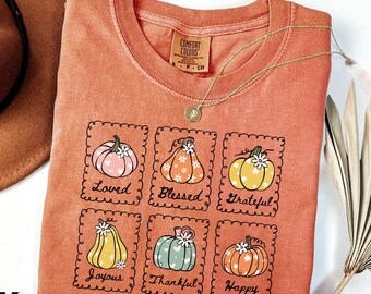 Thanksgiving Pumpkin Shirt Comfort Colors Shirt Fall Pumpkin Shirt Thanksgiving Thankful Shirt Comfort Colors