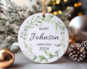 Expecting Parents Ornament, Baby Coming Announcement Ornament, Personalized Baby Arriving Ornament, Custom Baby Name New Parents Ornament