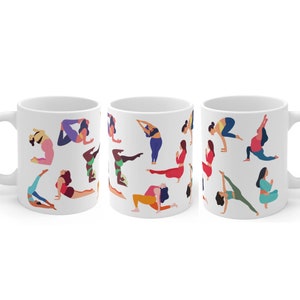 Body positivity gift, Yoga Mug, Yoga Gifts, Yoga Pose Coffee Mug, Yoga Lover Gift, Yoga Teacher Gift, Yogi Gift, Diversity Gift