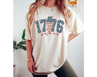 Retro 1776 4th of July Shirt, Comfort Colors Retro 4th of July Graphic Tee, USApatriotic 1776 Shirt, Retro USA Comfort Color Shirt