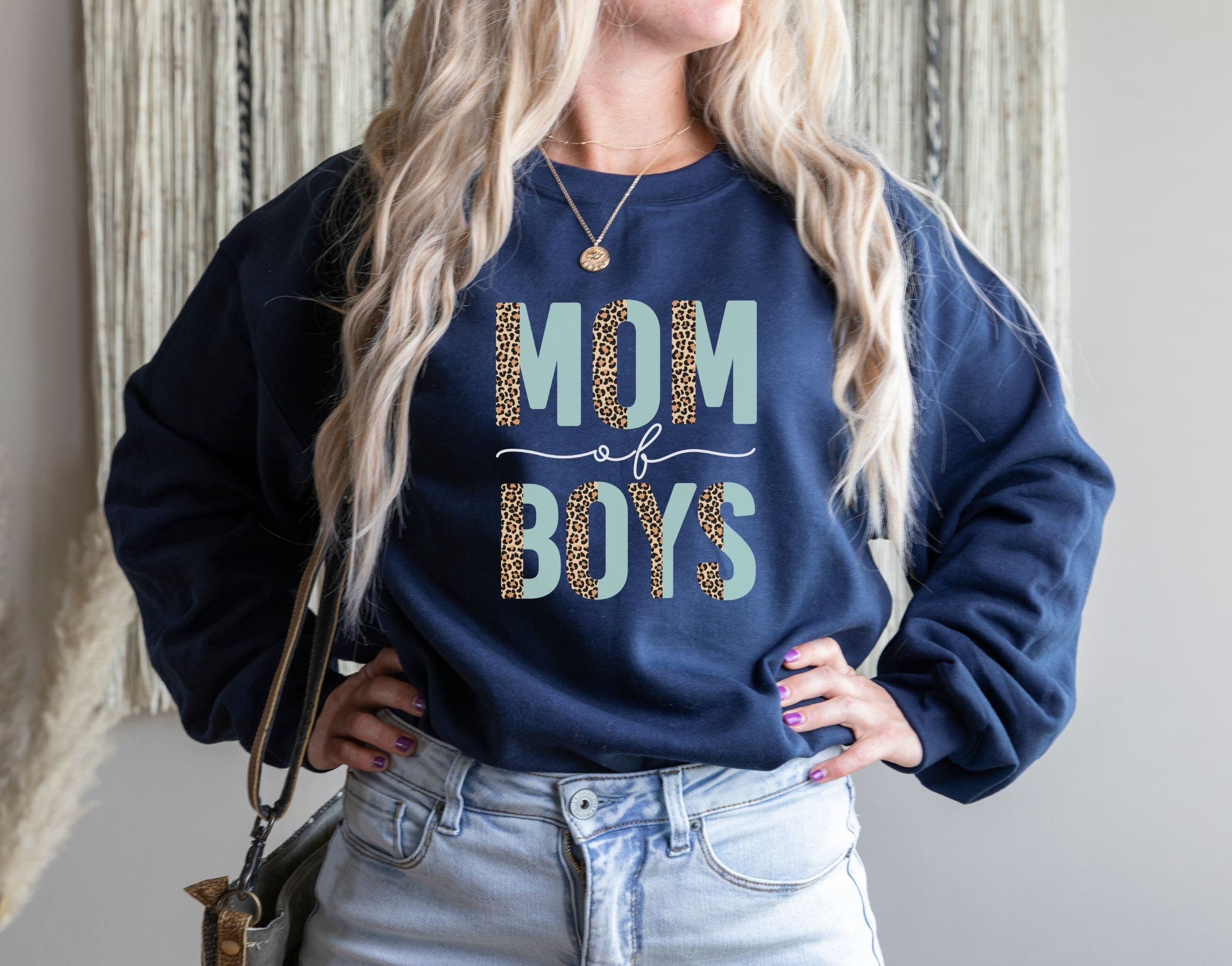 Mom of Boys Sweatshirt Leopard Mom Sweatshirt Mom Sweatshirt Mothers Day Gift Gift for Mom New Mom Gift Meaningful Mom Gift