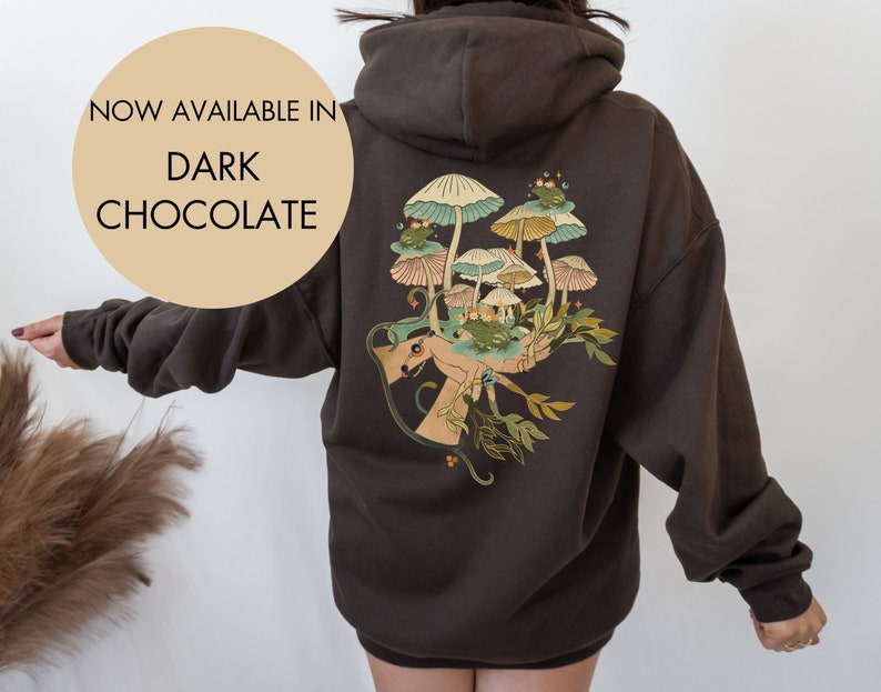 Witchy Goblincore Hoodie, Mushroom Hoodie, Frog Hoodie, Green Witch Hoodie, Goblincore Aesthetic, Frog Lover Hoodie, Witchy Clothing