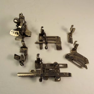 Simanco Attachments for Vintage Sewing Machines, lot of 6,  4 Simanco, 1 Singer, 1 Unmarked, Vintage Mid Century