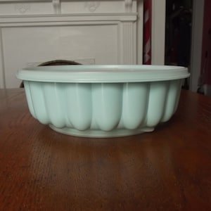 Tupperware, 3 piece jello mold, Pastel Aqua Blue, Vintage Retro