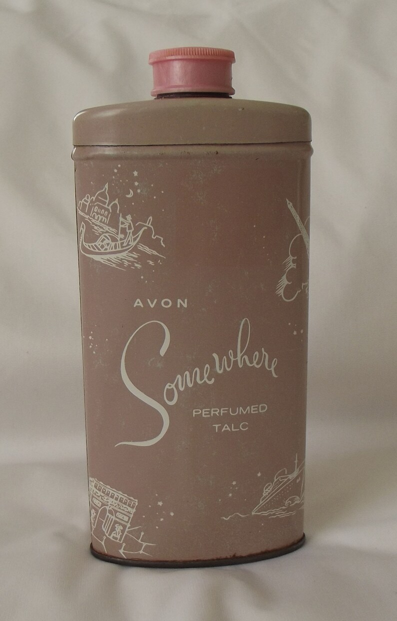 Vintage Avon Somewhere Perfumed Talc Can with powder Please Etsy