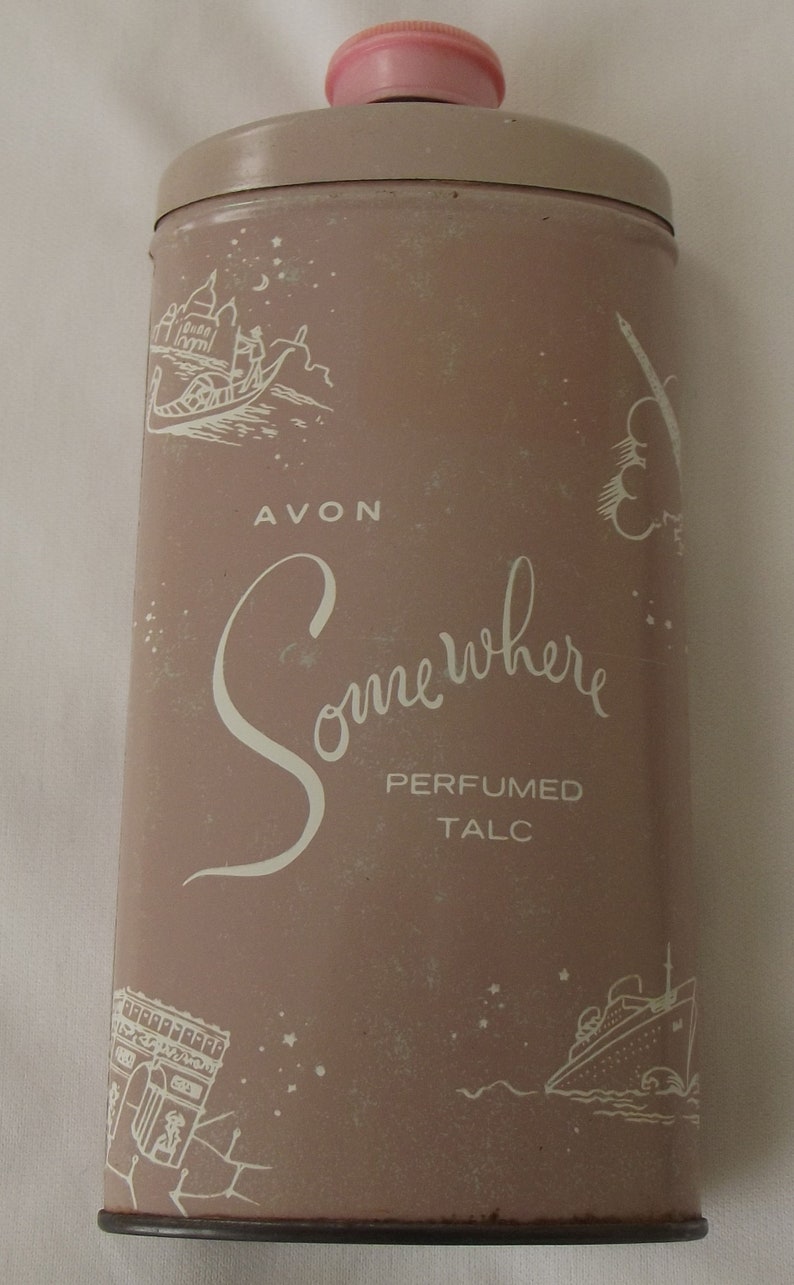 Vintage Avon Somewhere Perfumed Talc Can with powder Please Etsy