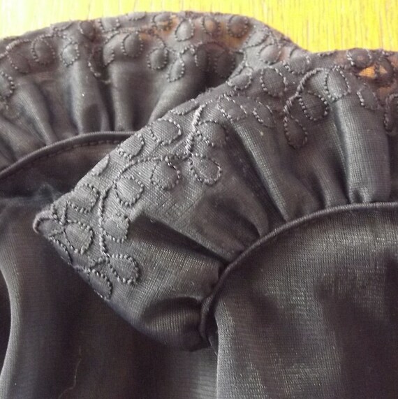 Black Nylon Gloves, Ladies, Vintage Mid Century, … - image 3