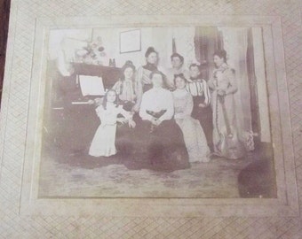 1800's Photo, Sepia, Group of Young Ladies, Vintage/Antique