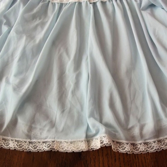 Bed Jacket, Baby Blue w/lace, Vintage Mid Century - image 6