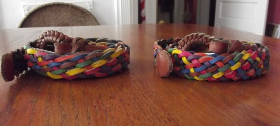 2 Leather Braided Style Belt, Colored, Vintage,  … - image 4