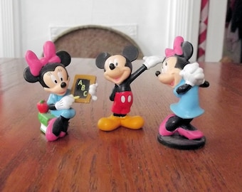 Disney PVC Figures, Mickey Mouse and 2 Minnie Mouse, Applause, 1990's