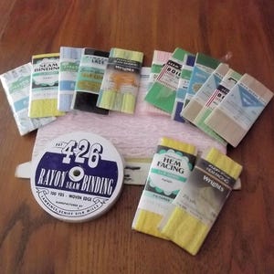Lace Seam Binding, Hem Facing & Bias Seam Tape, Mostly Unopened Packages, Vintage