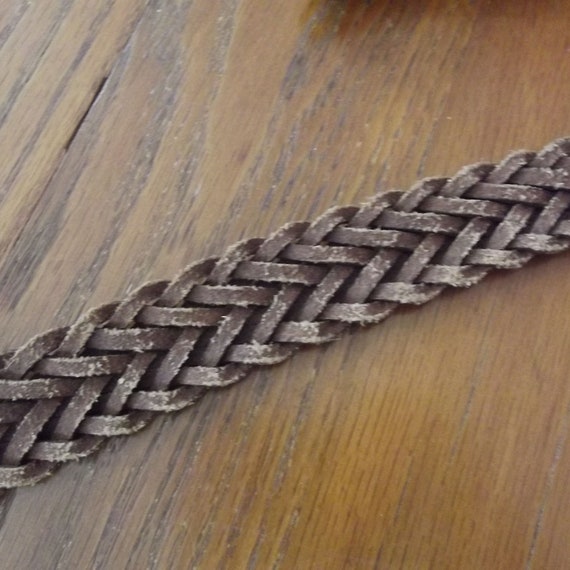 Brown Leather Braided Belt, Full Grain Cowhide, A… - image 6