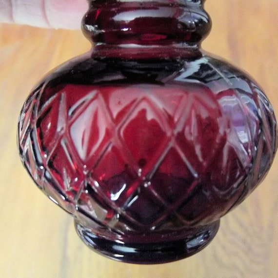 Avon Somewhere Colgne Empty Bottle, Ruby Red Glas… - image 4