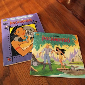 Disney's Pocahontas, Giant Color/Activity Books, & Story Book, Vintage 1990's