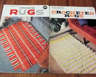 2 Star Rug Books, Crocheted Rugs, #106 & #134, Vintage 1950's-1960's