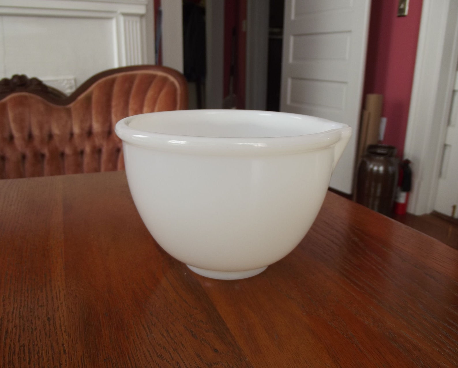 Glasbake Made for Sunbeam Milk Glass Small Mixer Bowl Please Etsy