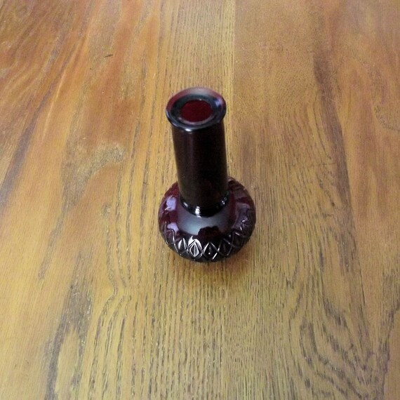 Avon Somewhere Colgne Empty Bottle, Ruby Red Glas… - image 2