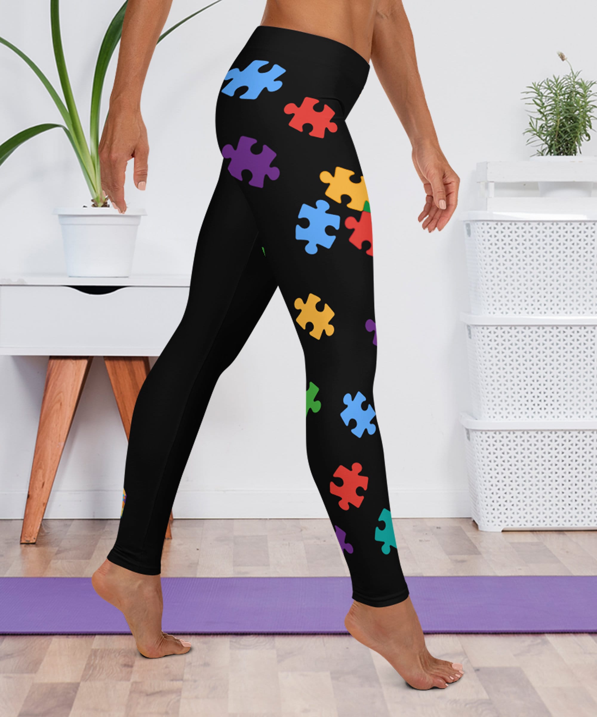 Autism Awareness Women's Leggings Puzzle Handmade Etsy