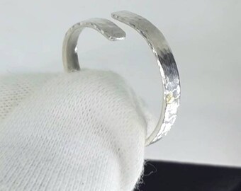 Handmade Ring Jewelry Wraparound Ring Hammered Thumb Ring 925 Solid Sterling Silver Resizeable Open Band Plated Ring