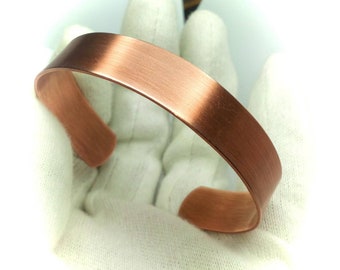 Thin Rustic Copper Cuff Bracelet 3mm Diameter