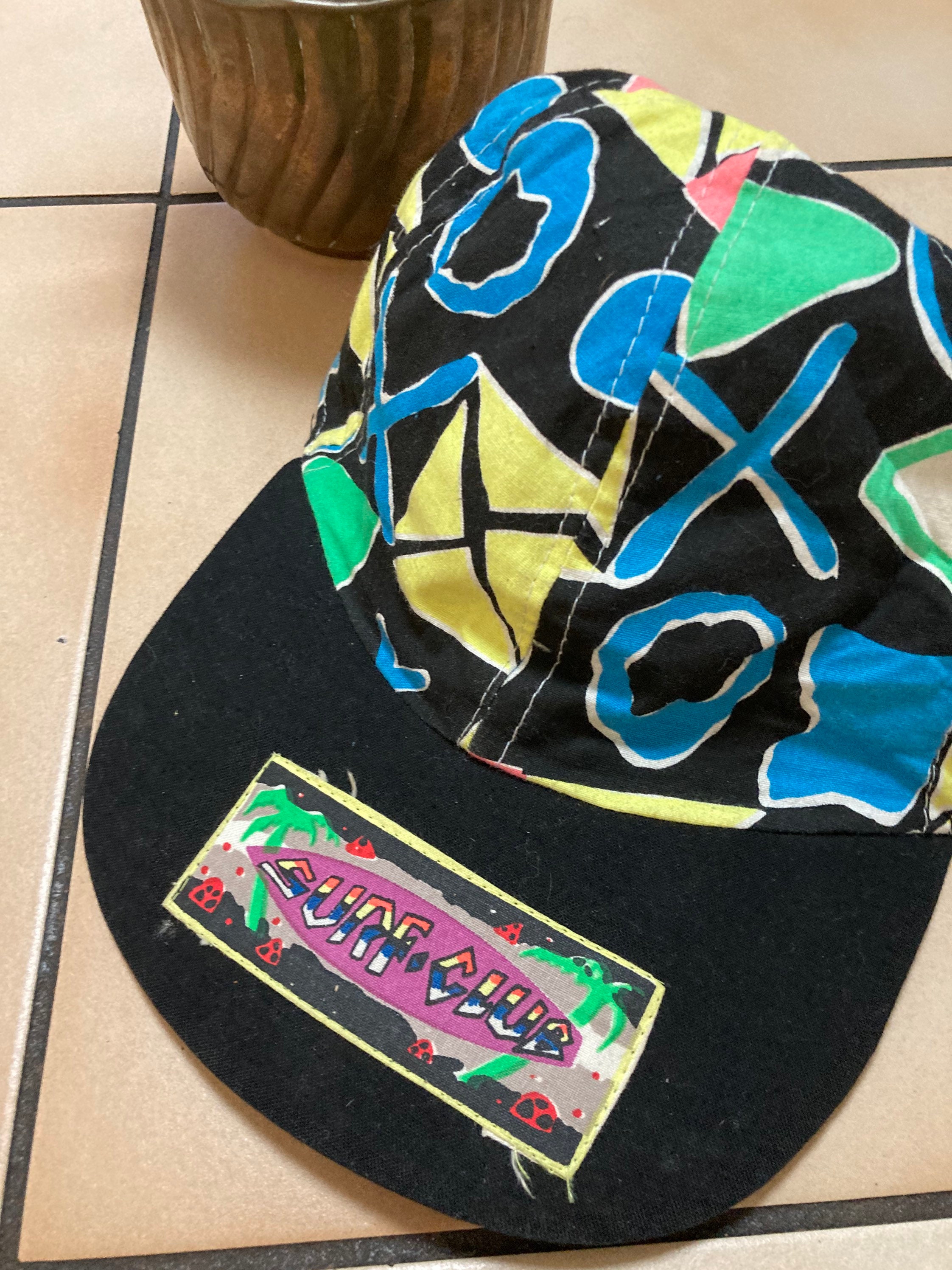 Vintage surf club Hawaii reversible hat 90s Etsy