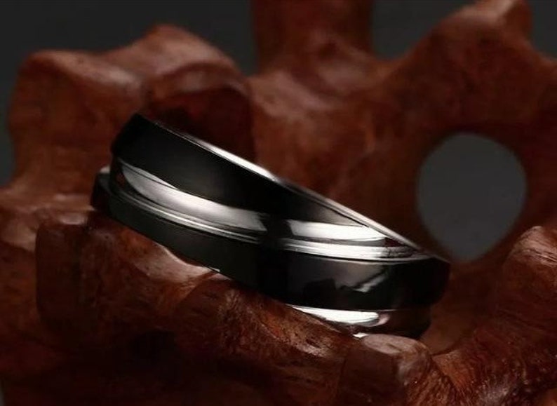 Men/'s Stainless Steel Band Ring 6MM