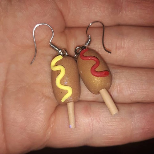corn dog earrings