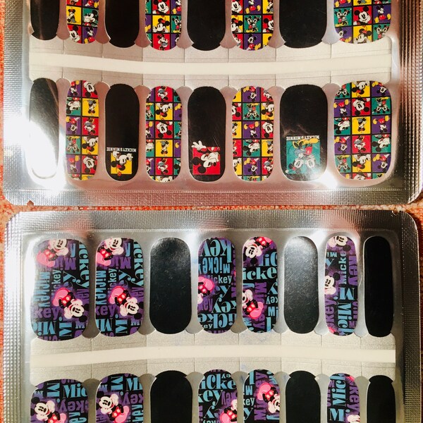 Mickey &  Minnie Comic/Hip Mickey!FFBoutique Nail Polish Srips!Free Ship/Sample/Game!