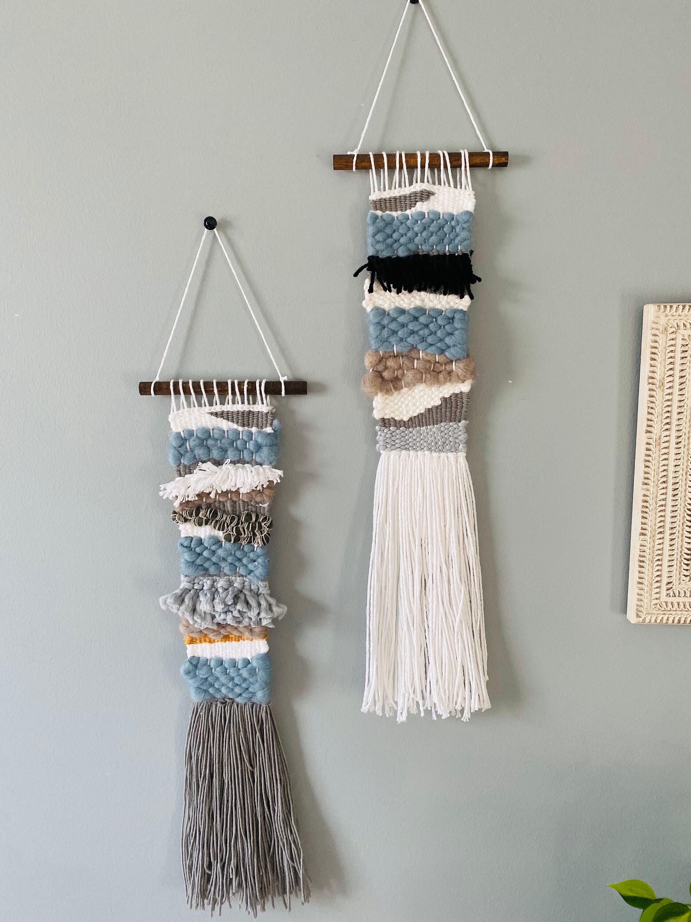 Set of Hand Woven Wall Hangings 2 Pieces Etsy UK