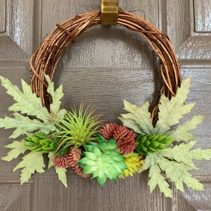 Mini Succulent Wreath, Succulent Wreath, Grapevine, Air Plant Wreath, Indoor Decor, Decor Wreath