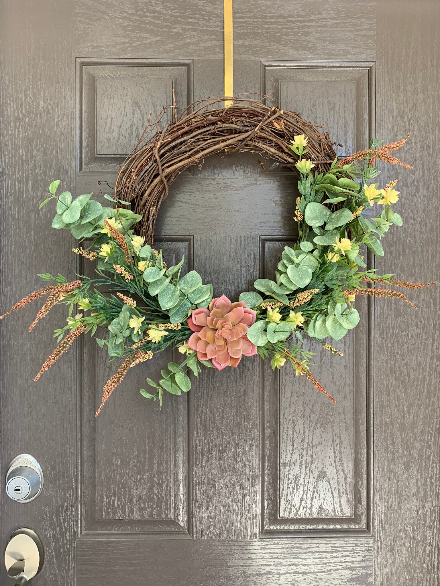 Succulent Wreath, Eucalyptus Wreath, Front Door Wreath, Summer Wreath ...