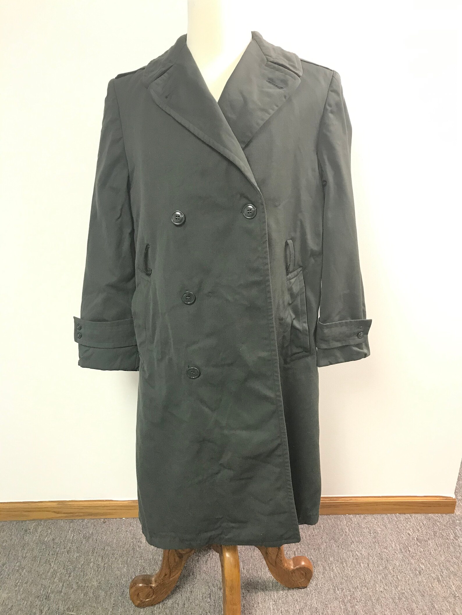 Mens Military Overcoat 100 Wool Gabardine 38L AG44 No Liner Etsy