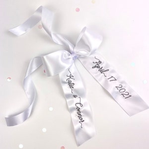 Personalised Wedding Favours Embroidered Ribbon Bow Personalised Gift Tag Bridesmaid Gifts Give Your Gifts The Wow Factor image 4