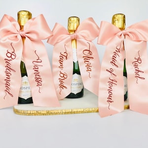 Personalised Wedding Favours Embroidered Ribbon Bow Personalised Gift Tag Bridesmaid Gifts Give Your Gifts The Wow Factor image 1