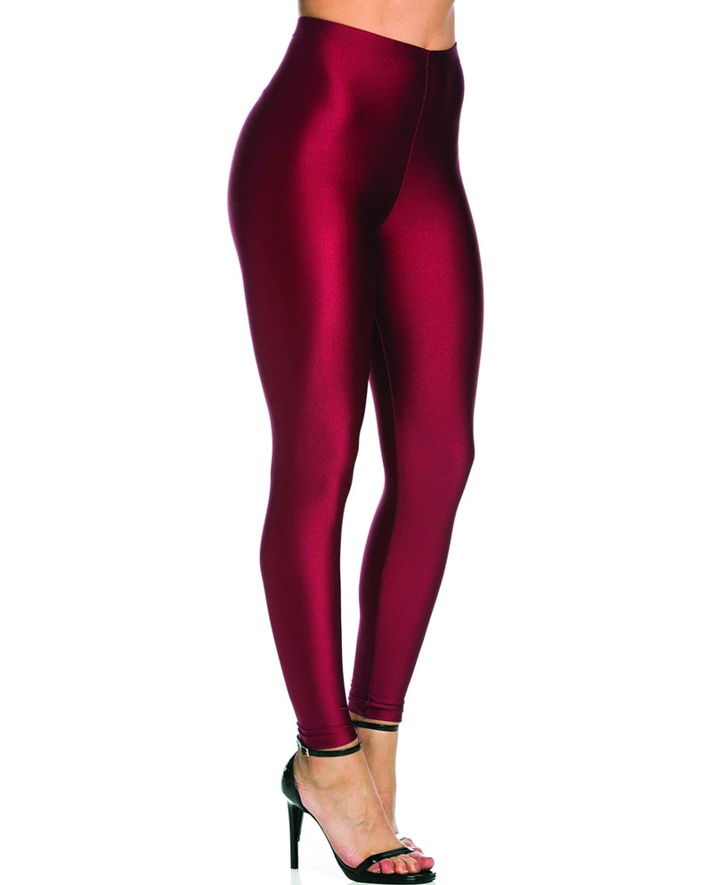 Spandex 80s Disco Pants Women Shiny High Waist Leggings - Etsy UK