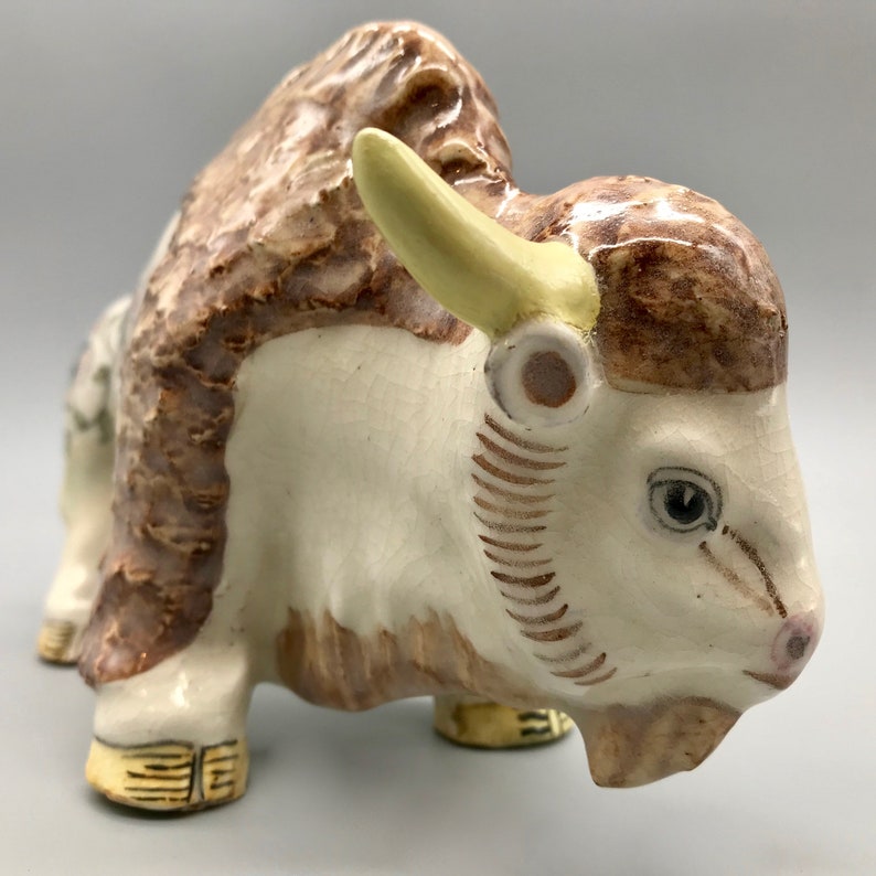 1950s Studio Pottery Bison by Basil Matthews. Etsy