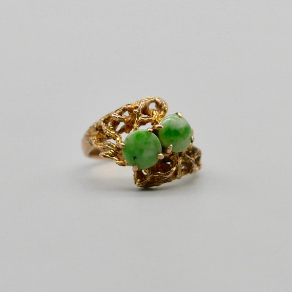 1970s Gold and Jadeite Ring. Unmarked