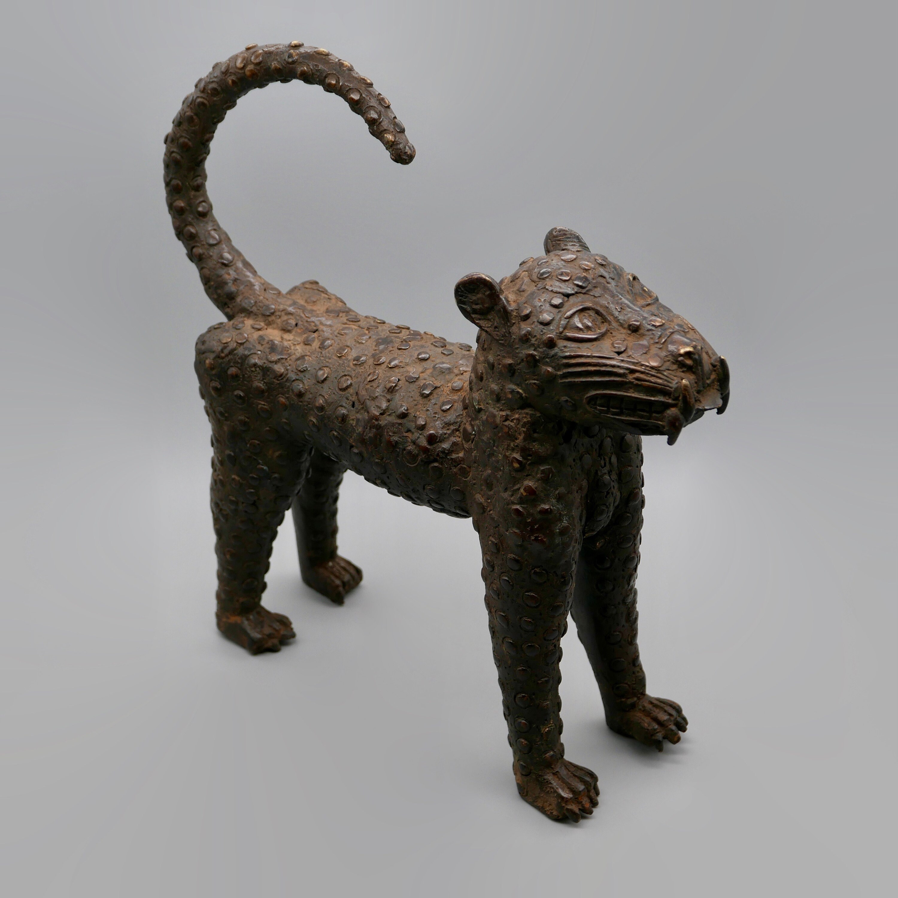 African Benin Nigeria Leopard Bronze Statue. Mid Century Etsy