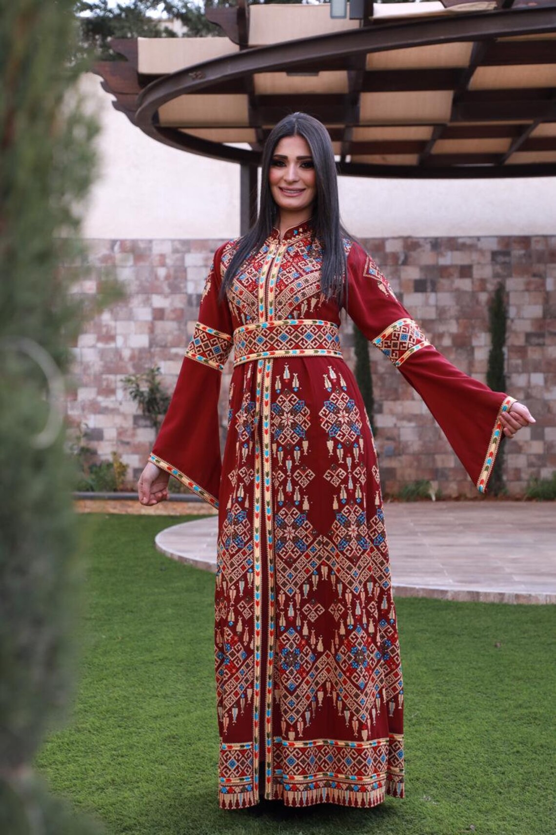 Embroidery Caftan kaftan Stitch Heritage Palestine Jordan Etsy