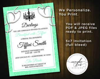 Breakfast at Tiffany's Bridal Tea Invitation
