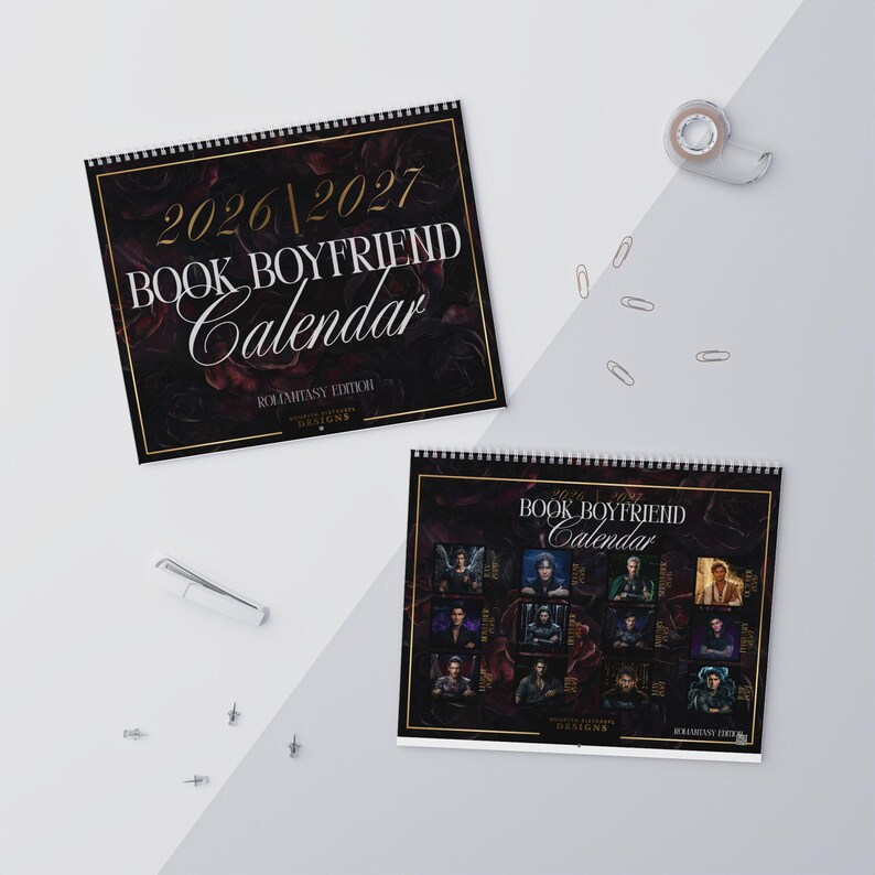 2026-2027 Romantasy Book Boyfriend Calendar | Fae Warrior Fantasy Art, BookTok Gift image 4