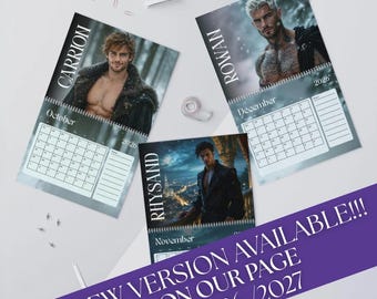 2026 Fae Warrior Book Boyfriend Calendar  GLOSS Epic Fantasy Art, Enchanted Characters, Romantasy Wall Calendar for Book Lovers & Collectors
