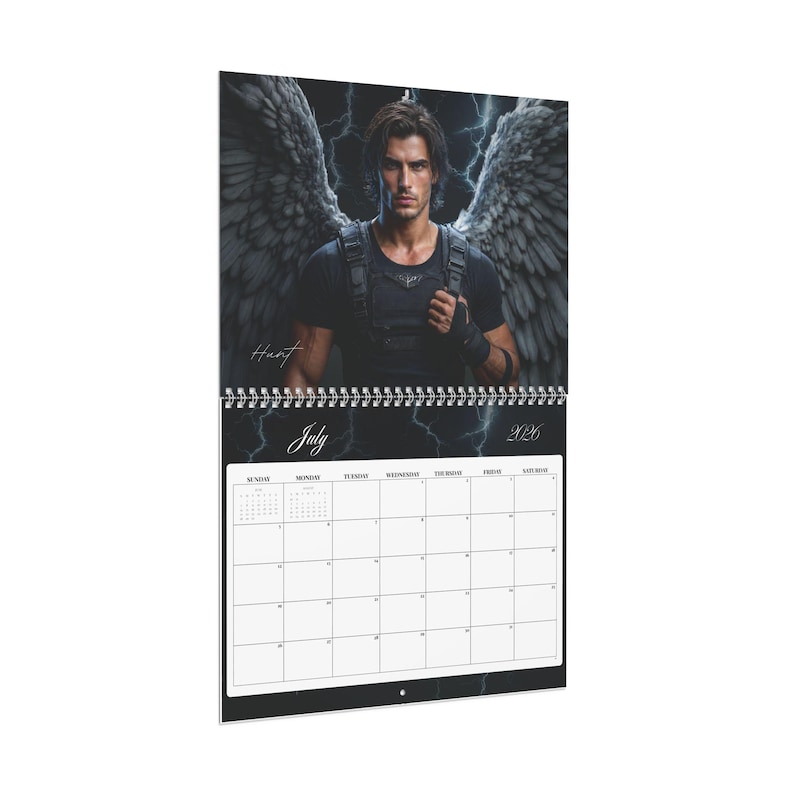 2026-2027 Romantasy Book Boyfriend Calendar | Fae Warrior Fantasy Art, BookTok Gift image 2