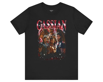 CASSIAN Boyfriend character collage T-Shirt | Retro fantasy warrior art