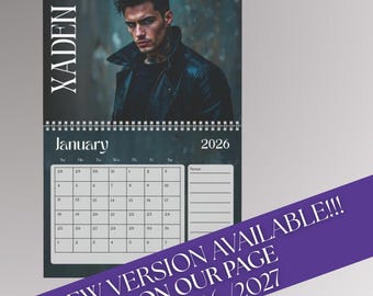 2026 Fae Warrior Book Boyfriend Calendar MATTE Epic Fantasy Art, Enchanted Characters, Romantasy Wall Calendar for Book Lovers & Collectors