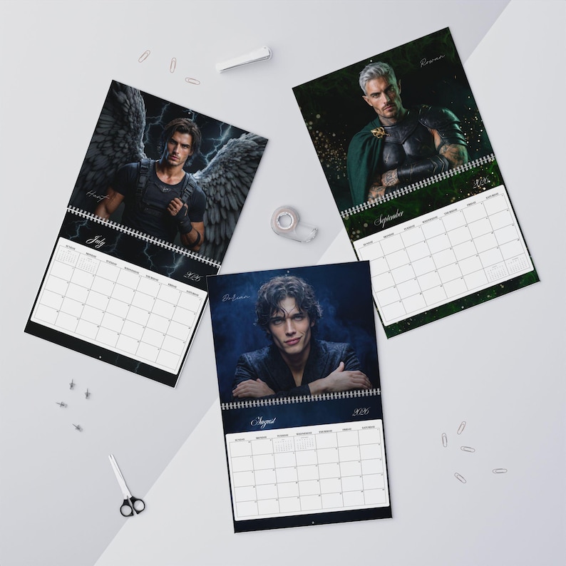 2026-2027 Romantasy Book Boyfriend Calendar | Fae Warrior Fantasy Art, BookTok Gift image 12